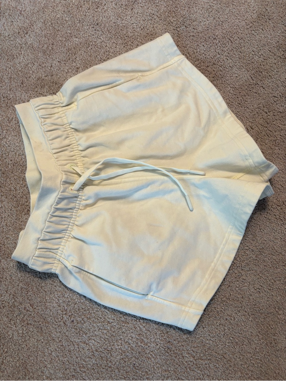 lululemon athletica light yellow Drawstring Athletic Shorts